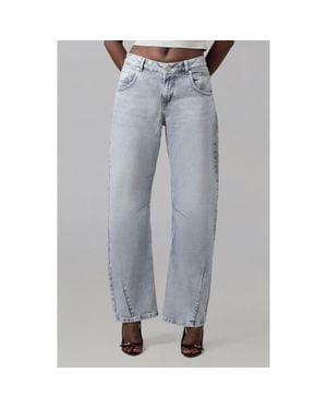 Lola Denim Lennox High Rise Barrel Jeans - Gray
