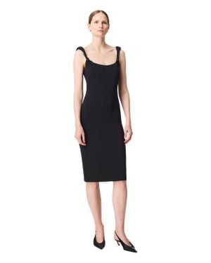 Another Tomorrow Twist Bias Dress - Black