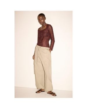 H&M Long-Sleeved Lace Top - Natural