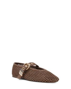 Steve Madden Lela Perforated Mary Jane Flat - Brown