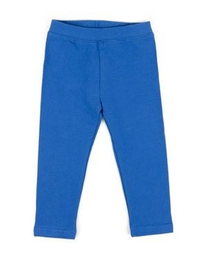 Leveret Girls Cotton Leggings, Solid Colors - Blue