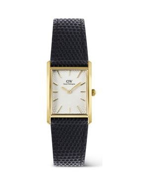 Daniel Wellington Bound Tank Leather Strap Watch, 24Mm X 35Mm - Black