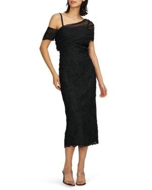 JS Collections Addilyn Soutache Mesh Cold-Shoulder Cocktail Dress - Black