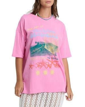 Billabong Distant Stars Graphic T-Shirt - Pink
