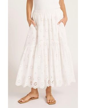 Matty M Shayla Eyelet Lace Cotton Skirt - Pink