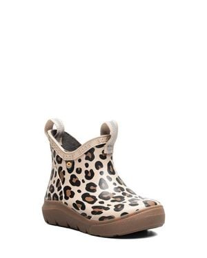 Bogs Kids' Skyline Waterproof Leopard Rain Boot - White