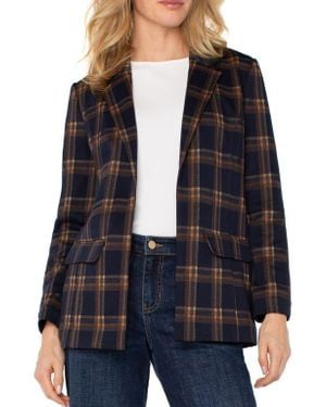 Liverpool Los Angeles Boyfriend Plaid Blazer - Black