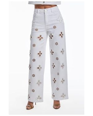 The Noli Shop Kaia Pearl High Rise Jean Petite - White