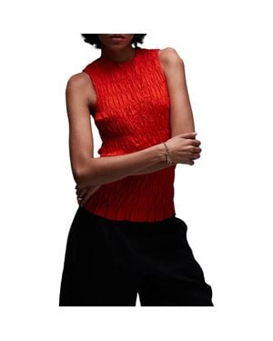TOPSHOP Smocked Tank - Red