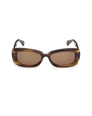 Max Mara 53Mm Rectangular Sunglasses - Brown