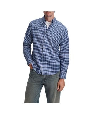 Rag & Bone Classic Plaid Cotton Oxford Shirt - Blue