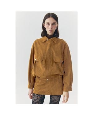 ATS Remi Suede Jacket And Skort Set - Brown