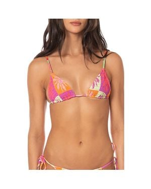 Maaji Patch Play Zen Smocked Bikini Top - Red
