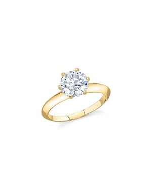 Crislu Brilliant Cut Cubic Zirconia Solitaire Ring - Metallic