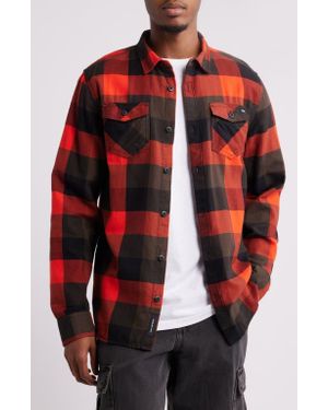 Vans Box Buffalo Check Flannel Button-Up Shirt - Red