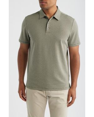 Robert Barakett Keyes Jacquard Knit Polo - Green