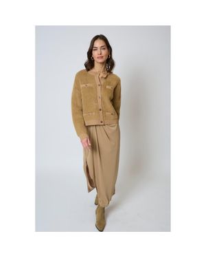 Central Park West Roman Eyelash Cardi - Natural