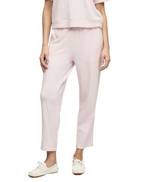 Barefoot Dreams Brushed Fleece Seamed Ankle Pants - Pink