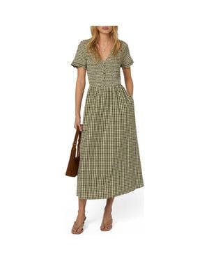 Nobody's Child Eliza Check Midi Dress - Green