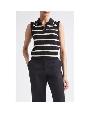 Altuzarra Elmer Stripe Polo Sweater Vest - Black