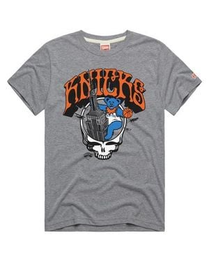 Homage New York Knicks X The Grateful Dead Skull Tri-Blend T-Shirt - Gray