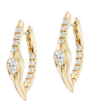 UNIFORM OBJECT Mini Axle Diamond Hoop Earrings - Metallic