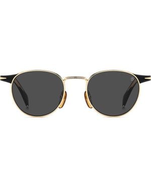 David Beckham Db 1223/S 49Mm Round Sunglasses - Gray