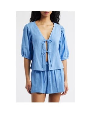 Rip Curl Vibe Surf Tie Front Top - Blue
