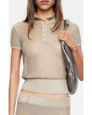 Lioness Matcha Knit Polo Tee - Natural