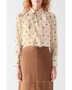 LK Bennett Hester Print Georgette Shirt - Natural