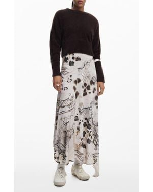 Desigual Drape Asymmetric Maxi Dress - Brown