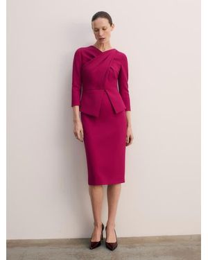 The Fold Alina Peplum Midi Dress - Pink