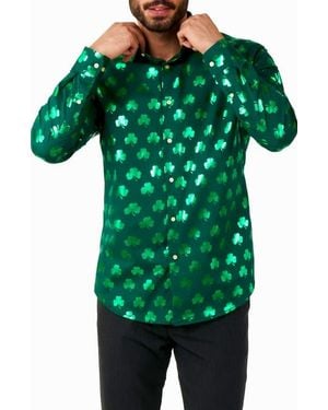 Opposuits Foil Shamrock Dress Shirt - Green