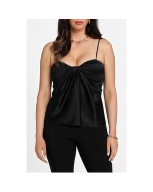 Marciano Aretha Drape Satin Camisole - Black