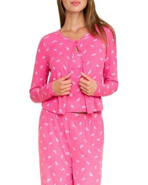 Honeydew Intimates Blissful Pointelle Cardigan - Pink