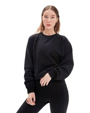 Rebody Active City Zip Crop Crewneck Sweatshirt - Black