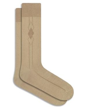 Bugatchi Diamond Cluster Dress Socks - Natural