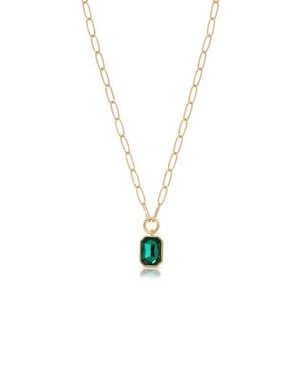 Ettika Deco Crystal Pendant Necklace - Green