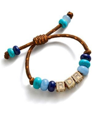 BaubleBar Block Letter Semi-Precious Bead Cord Bracelet - Blue
