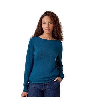 Celtic & Co. Merino Fine Knit Boat Neck Sweater - Blue