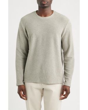 Vince Loop Face Cotton Blend French Terry Crewneck Pullover - Gray