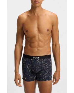 BOSS Assorted 3-Pack Power Stretch Cotton Boxer Briefs - Blue