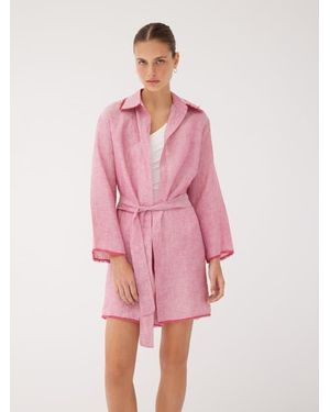 Labeca London Blake Rose Short Linen Mini Kaftan - Pink