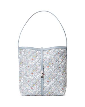 MZ Wallace Small Astor Floral Diamond Quilted Nylon Hobo - Blue