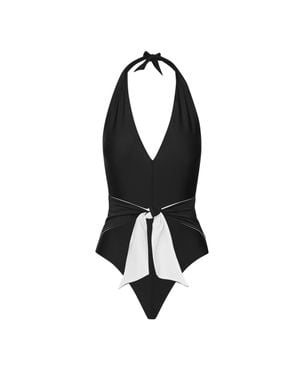 Ansea The Tie Front One Piece - Black