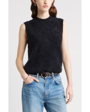 Nordstrom Brushed Cashmere Sweater Vest - Black