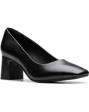 Clarks Fernie Court Block Heel Pump - Black