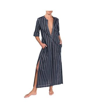EVERYDAY RITUAL Tracey Cotton Caftan - Blue