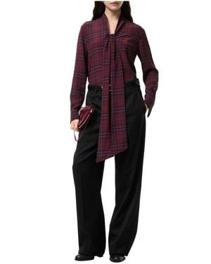 Burberry Silk Crepe De Chine Scarf Blouse - Black