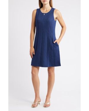Tommy Bahama Darcy Jacquard Sleeveless Fit & Flare Dress - Blue
